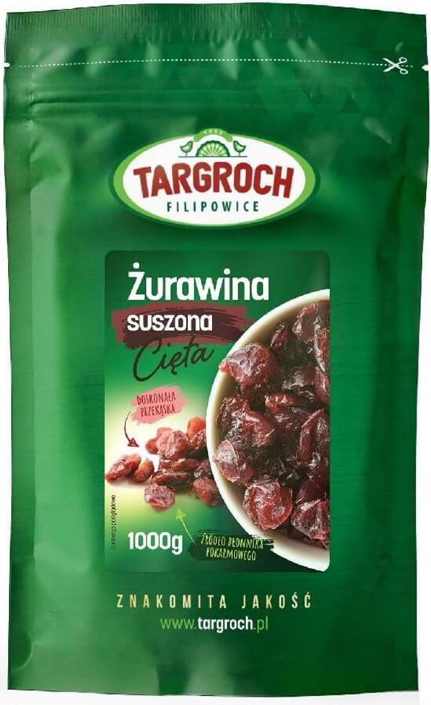 Biogo Dried cranberries sliced ​​​​1000 g TARGROCH