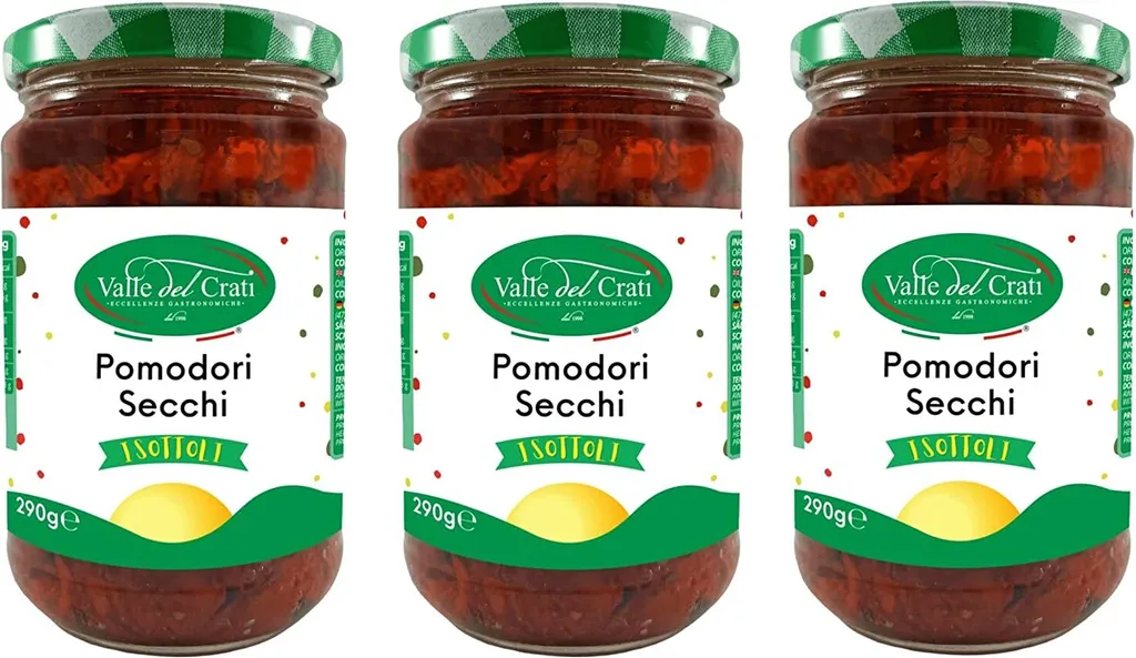 Valle del Crati ECCELLENZE GASTRONOMICHE dal 1998 Dried Tomatoes | Italian dried tomatoes in olive oil | Seasoning for appetizers and savory dishes | 3 x 290g