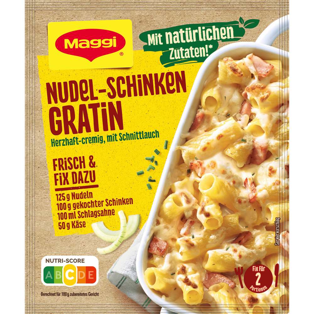 Maggi Spice mix Fix, pasta and ham gratin 100% natural ingredients