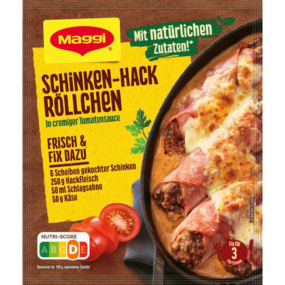 Maggi Spice mix Fix, ham and minced meat rolls 100% natural ingredients