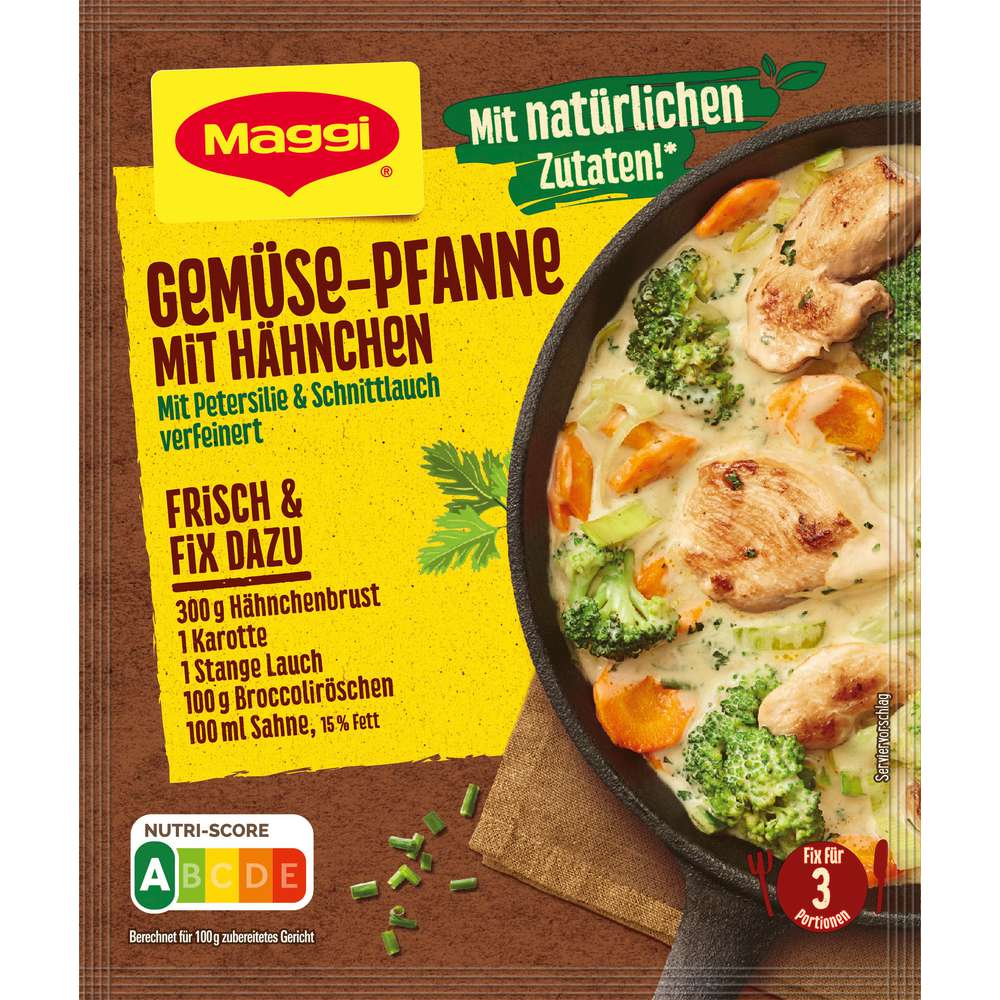Maggi Spice mix, vegetable pan with chicken