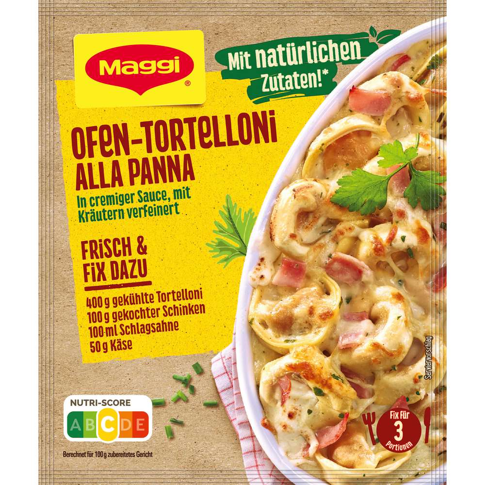 Maggi Spice mix, oven-baked tortellini alla panna