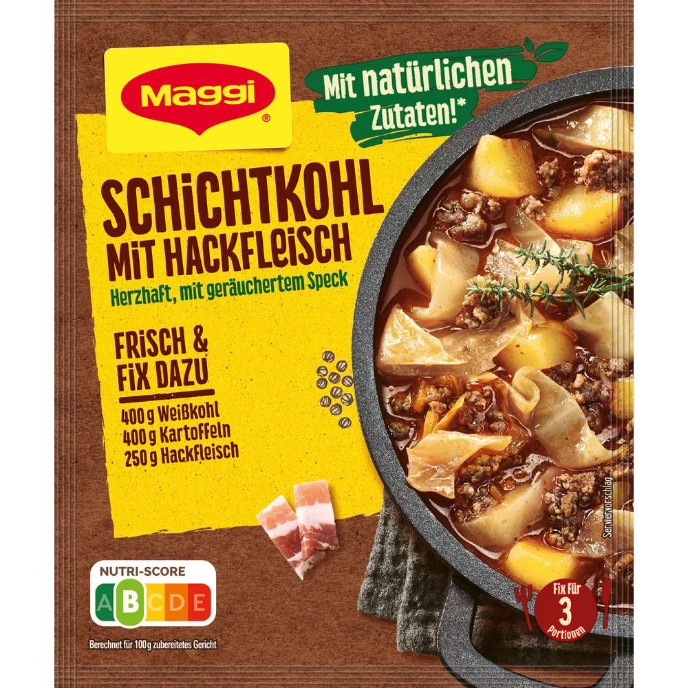 Maggi Spice mix layered cabbage with minced meat