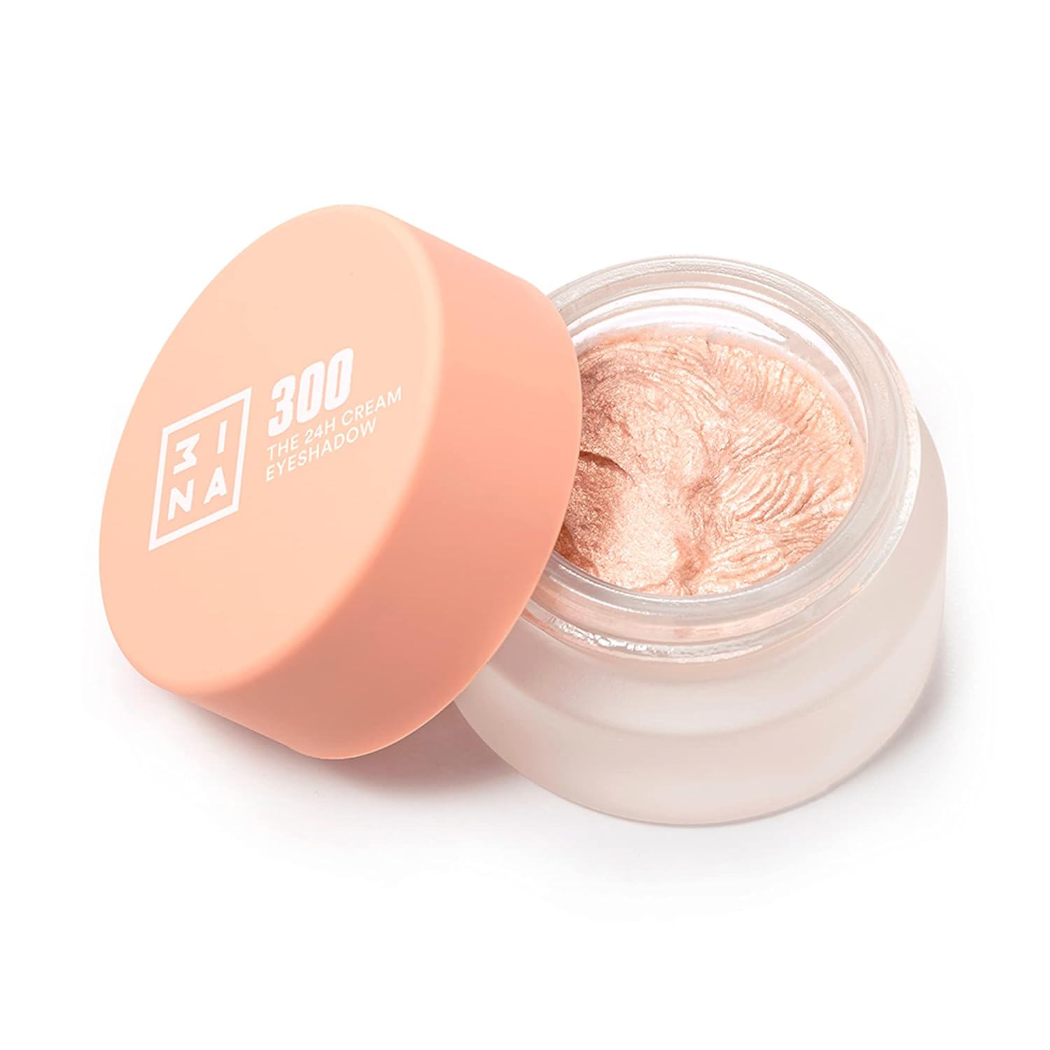 3ina make -up - vegan - cruples - the 24H Cream Eyeshadow 300 - Pink Nude - Waterproof - 24h Eyeshadow Glitter - Cream Eyeshadow - Metallic - Long -Lasting, 3 ml