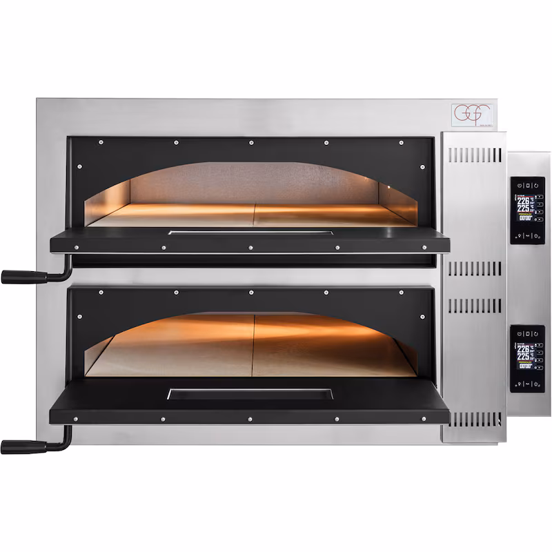 GGF Pizza Oven FR-Line Digital, 2 chambers, solid fireclay, for 4 pizzas each Ø 360 mm, 1010x850x750 mm (WxDxH), 12 kW