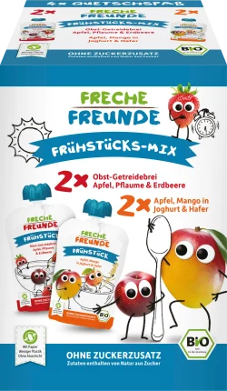FRECHE FREUNDE Quetschie breakfast mix, from 10 months (4x100 g), 400 g