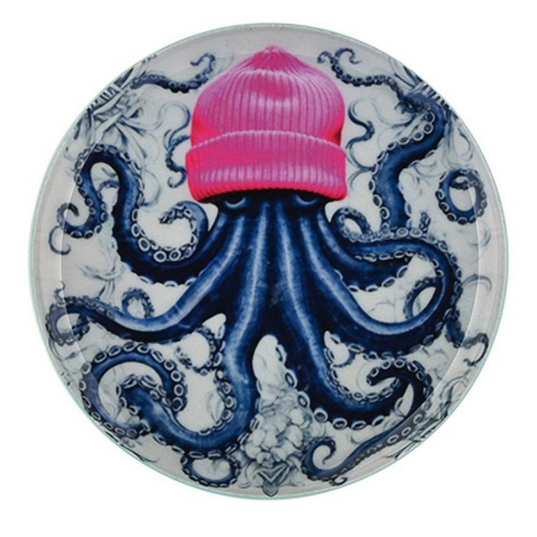 Gift Company decorative tray Love Plates Octopus with Beanie