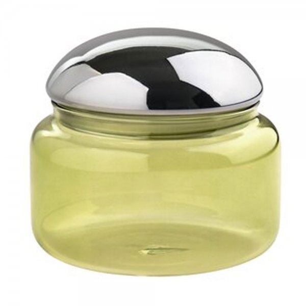 Gift Company Jar with Lid, Voile Glass, Green/Silver