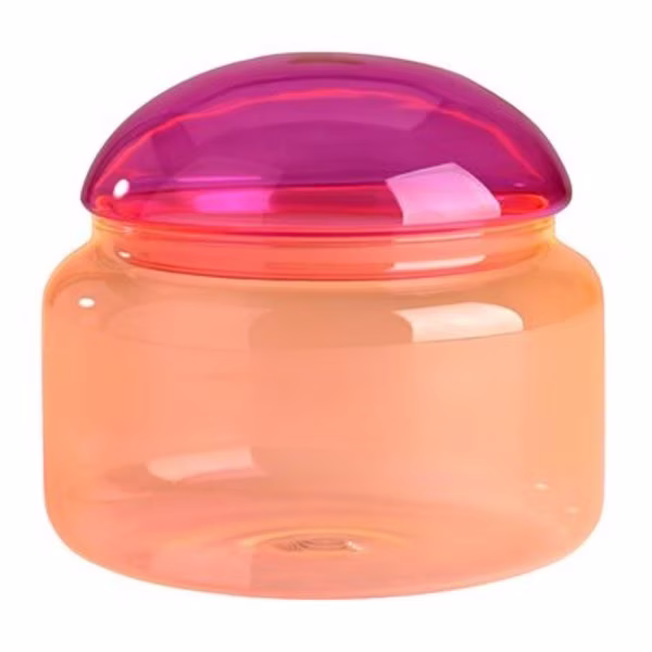 Gift Company Tin with Lid Voile Glass Pink Orange