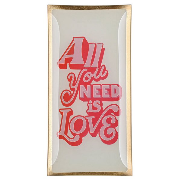 Gift Company glass plate All you need is Love (10x21cm)