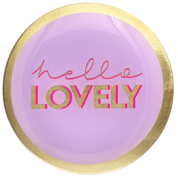 Gift Company Glass Plate Hello Lovely Purple (10cm)