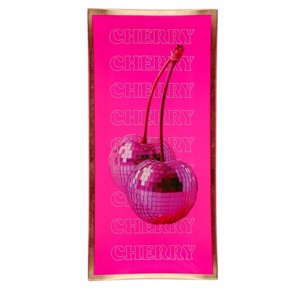 Gift Company glass plate Love Plates Cherry Neon Pink