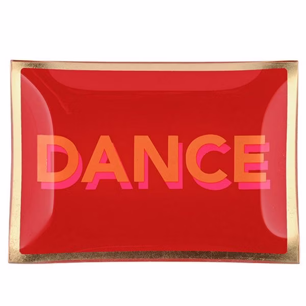 Gift Company Glass Plates Love Plates Dance Neon Red (14,