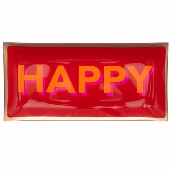Gift Company Glass Plate Love Plates Happy Red (21cm)