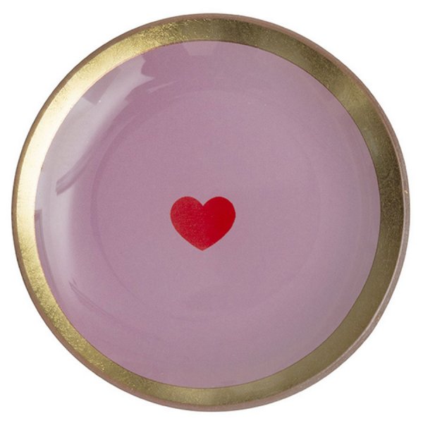 Gift Company Glass Plate Love Plates Heart Pink (10cm)