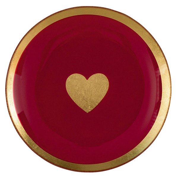 Gift Company Glass Plate Love Plates Heart Red (13cm)