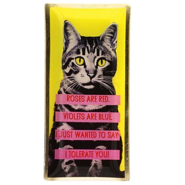 Gift Company Glass Plate Love Plates Cat (10x21cm)