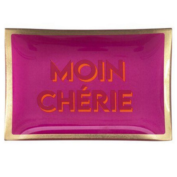 Gift Company Glass Plate Love Plates Moin Chérie (10x14,