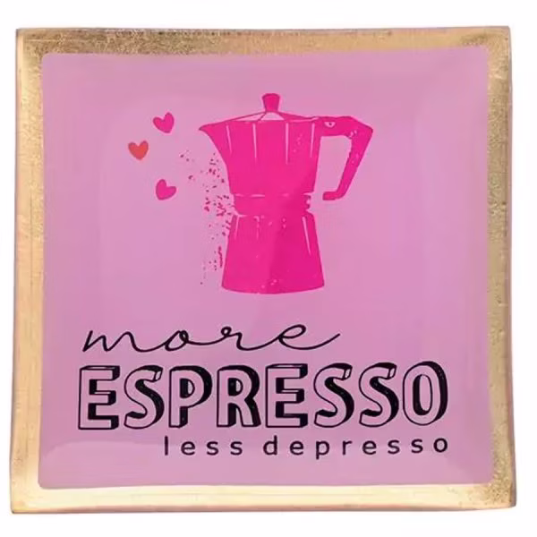 Gift Company Glass Plates Love Plates More Espresso less