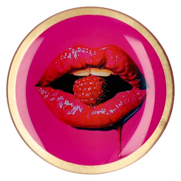 Gift Company Glass Plate Love Plates Mouth Pink
