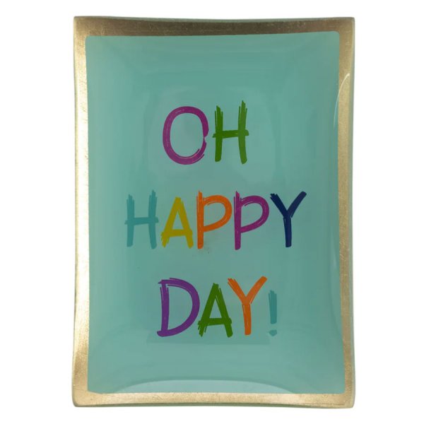 Gift Company glass plate Love Plates Oh Happy Day (10x14
