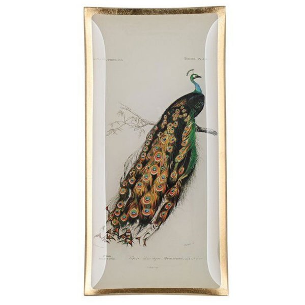 Gift Company Glass Plate Love Plates Peacock (21cm)