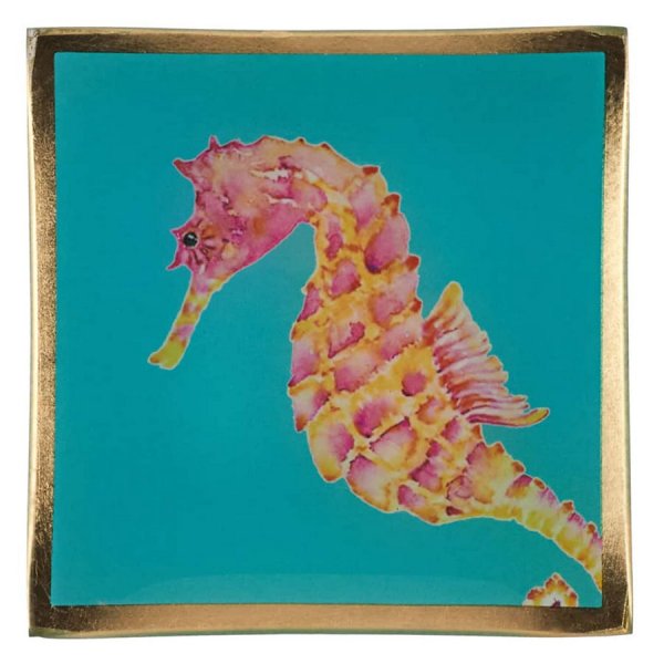 Gift Company Glass Plates Love Plates Seahorse (10x10