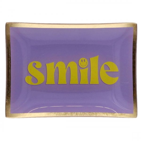 Gift Company glass plate Love Plates Smile Purple Yellow