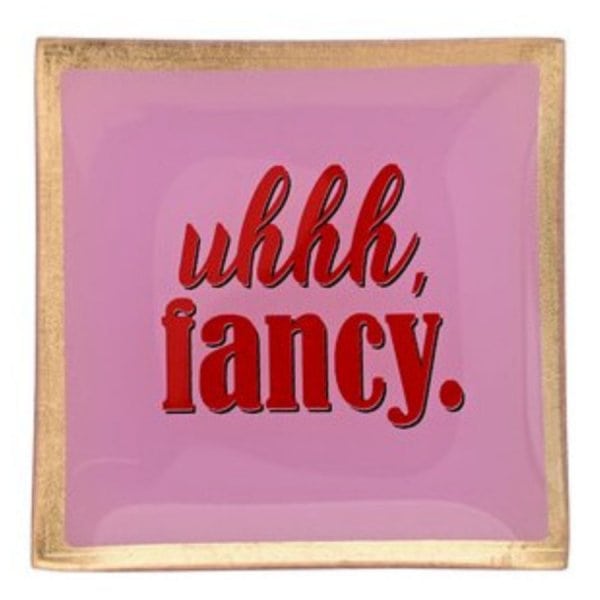Gift Company glass plate Love Plates Uhhh Fancy Pink