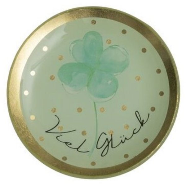 Gift Company Glass Plate Love Plates Good Luck Round (10