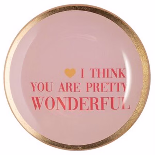 Gift Company glass plate Love Plates Wonderful Pink