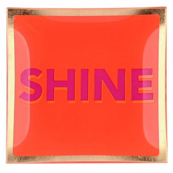 Gift Company Glass Plate Shine Neon Orange (10x10cm)