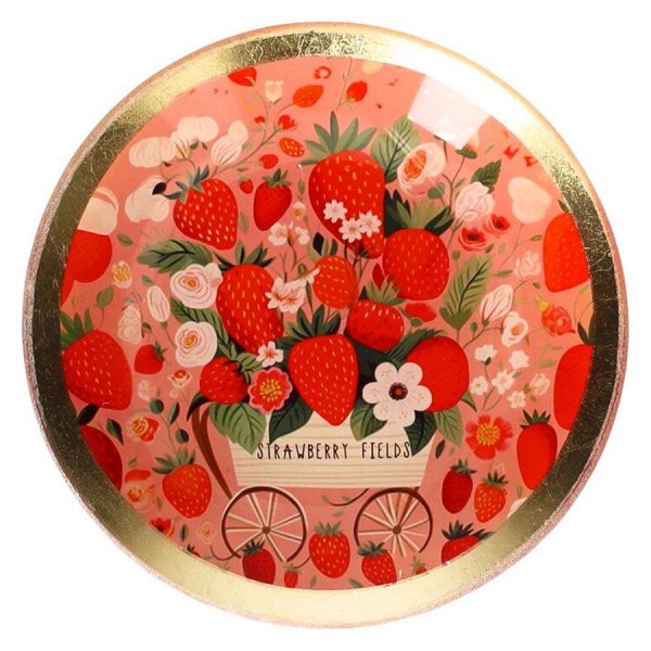 Gift Company Glass Plate Strawberry Fields Pink (10cm)