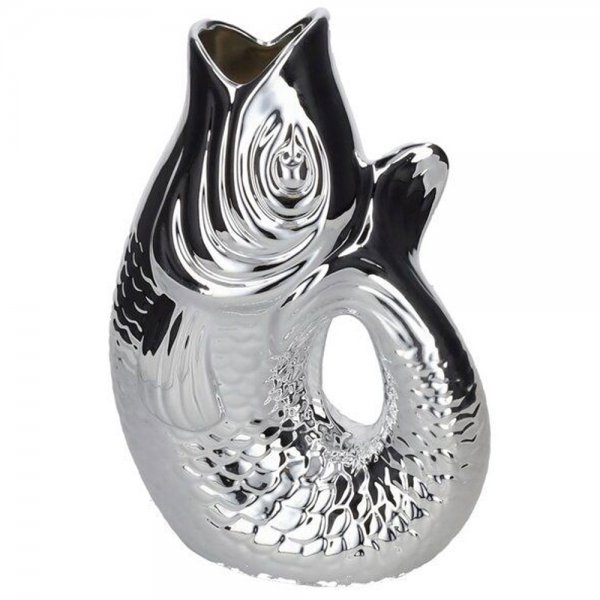 Gift Company Vase/Carafe Monsieur Carafon Fish Silver