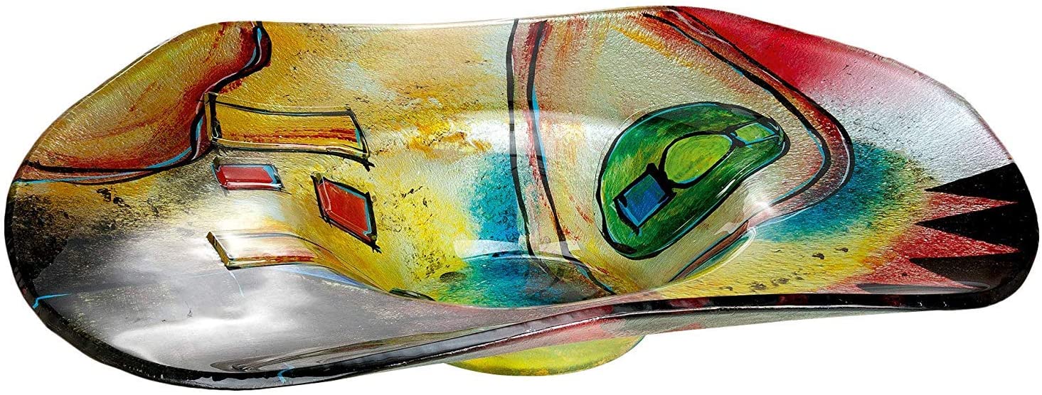 GILDE GLAS art GILDE Glass Art Bowl - Gifts for Women - Decorative Living Room Diameter 48 cm