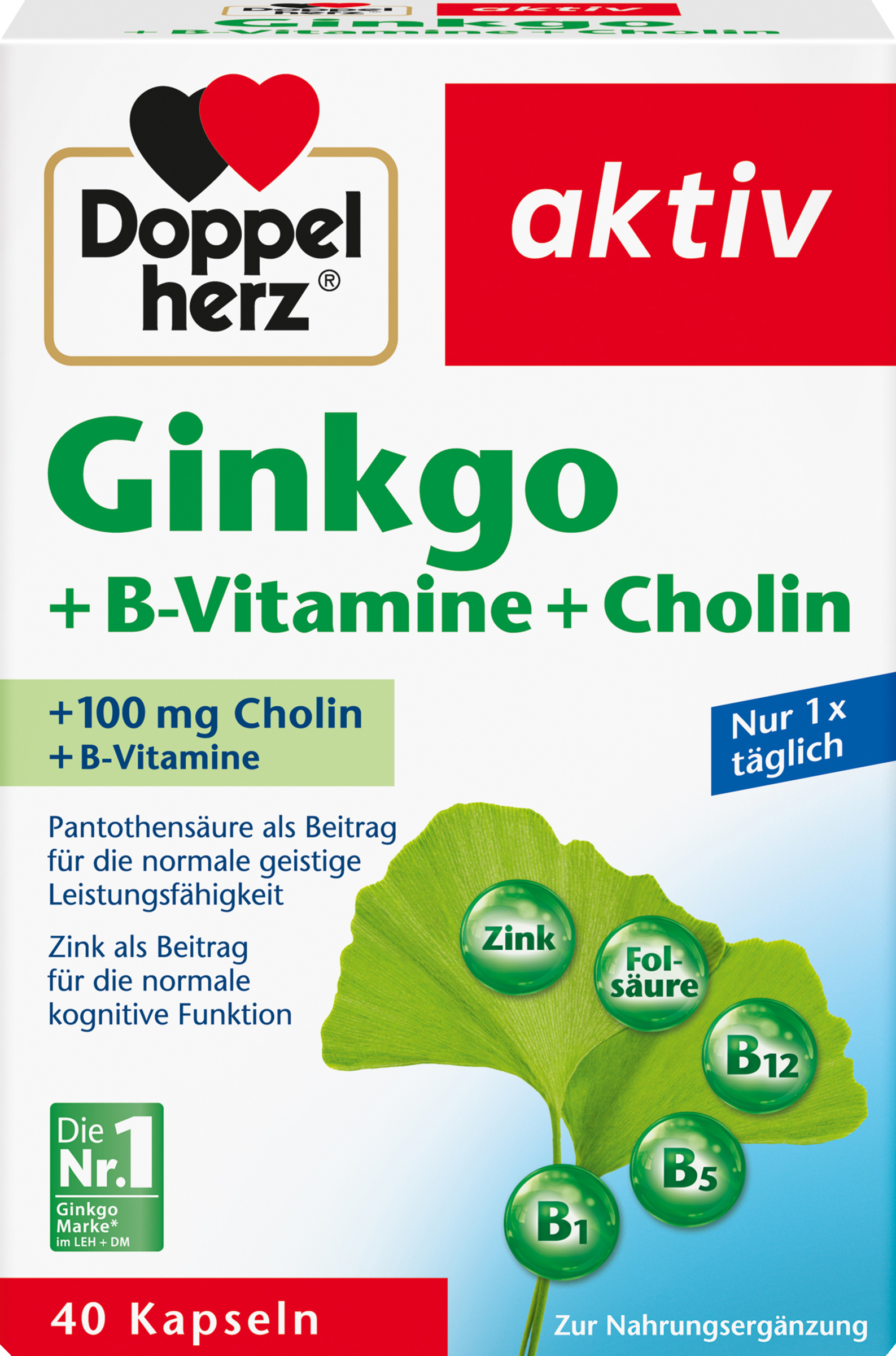 Doppelherz Ginkgo + B vitamins + choline capsules