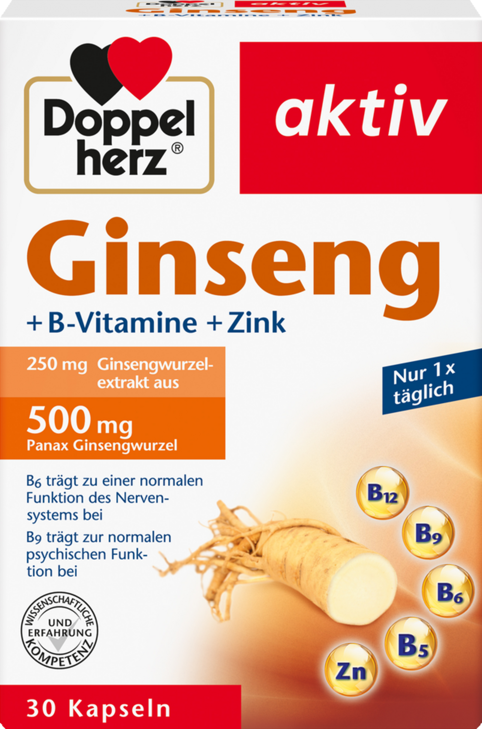 Doppelherz Ginseng + B vitamins + zinc capsules