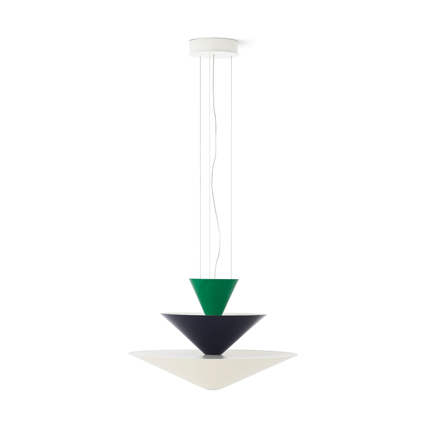 tradition Gio LN14 Pendant Lamp Ø60 cm, Signal green-deep blue-ecru