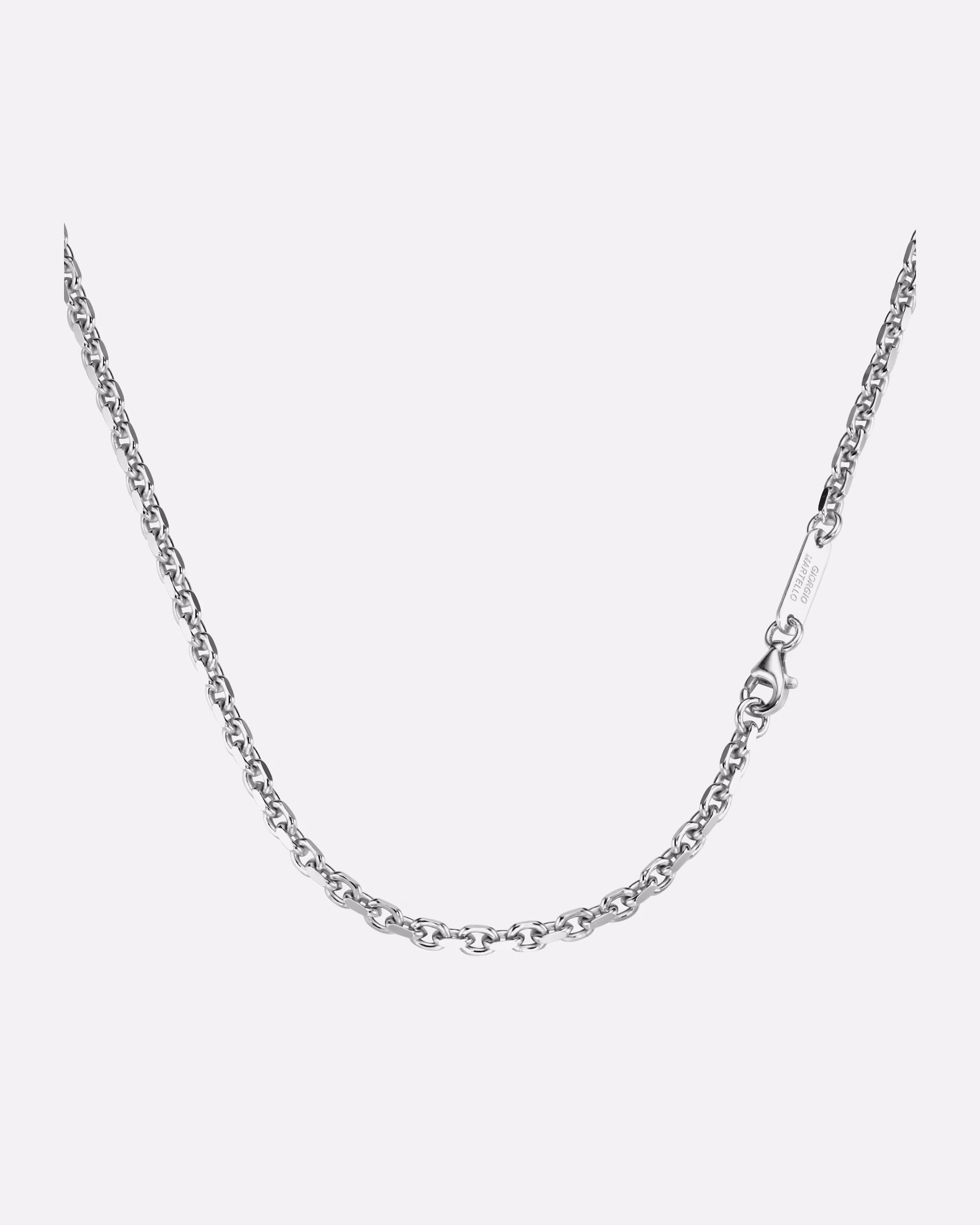 Giorgio Martello Milano necklace chain anchor chain, diamond-coated, solid, silver 925 50 cm