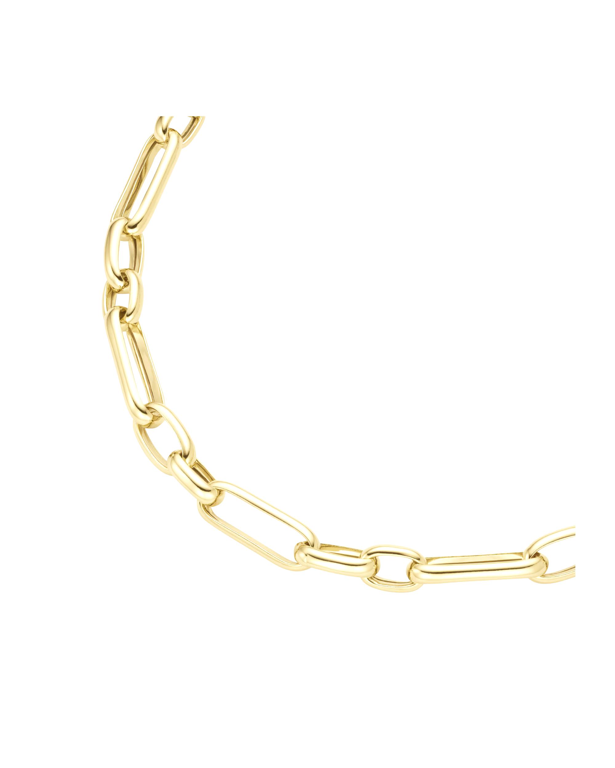 Giorgio Martello Milano necklace chain link chain, yellow gold plated, silver 925 45 cm