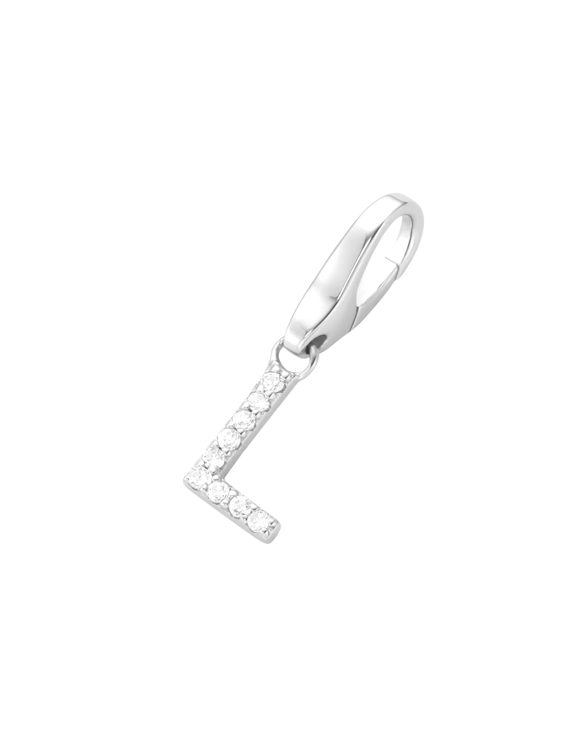 Giorgio Martello Milano jewelry pendant charm letter H, zirconia stones, silver 925 L