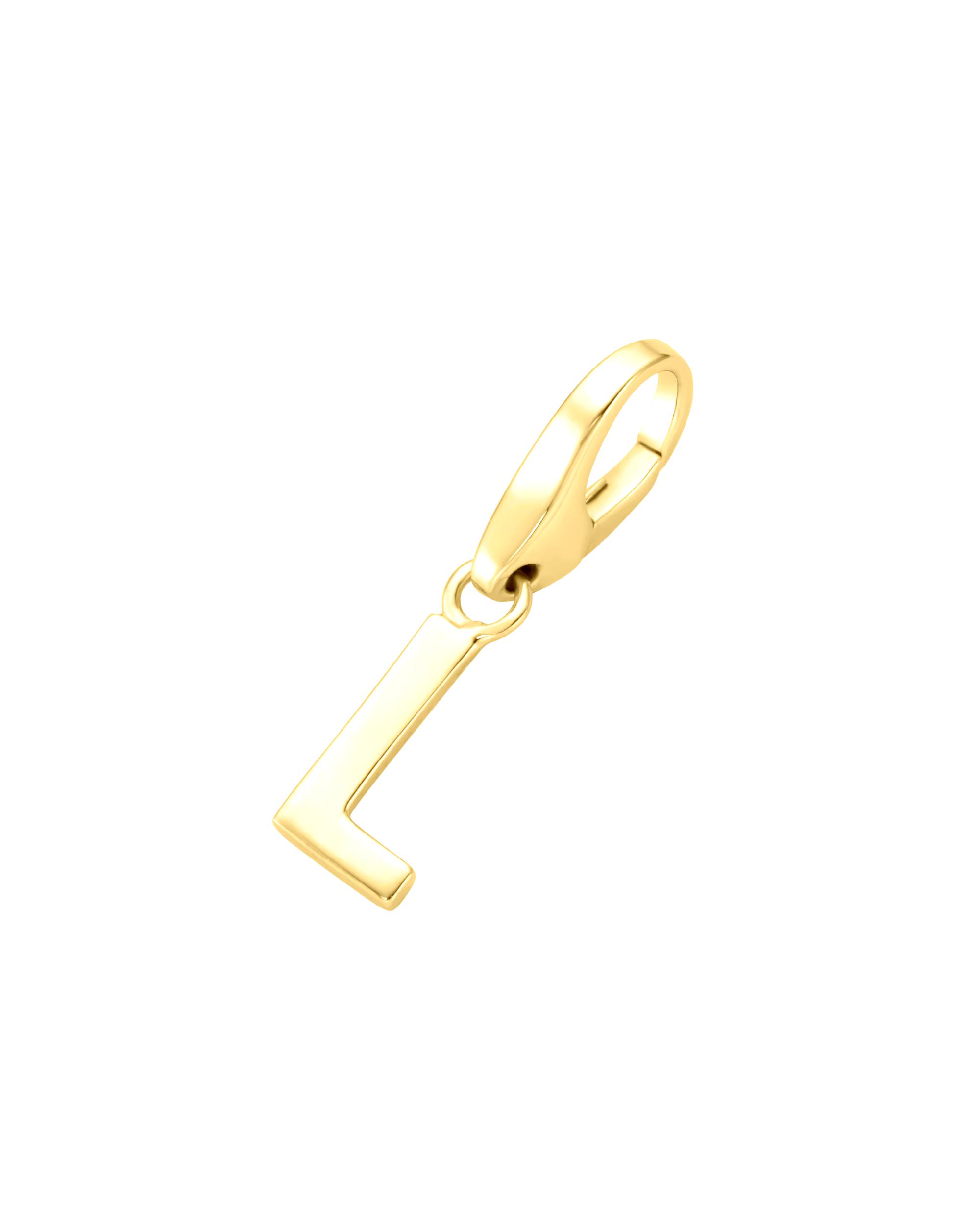 Giorgio Martello Milano jewelry pendant charm letter L, silver 925 Gold