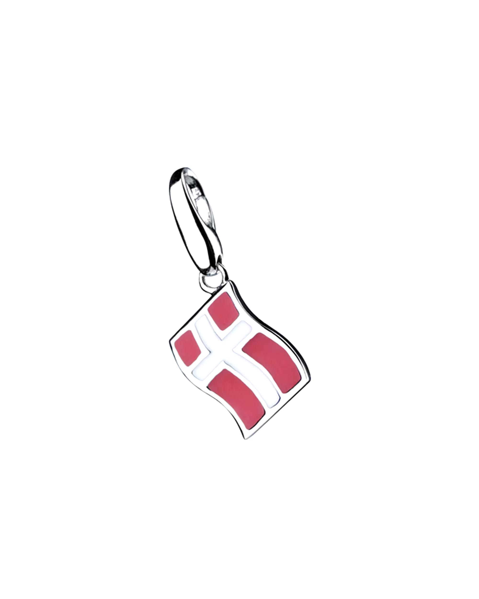 Giorgio Martello Milano jewelry pendant charm Denmark flag, silver 925 Onesize