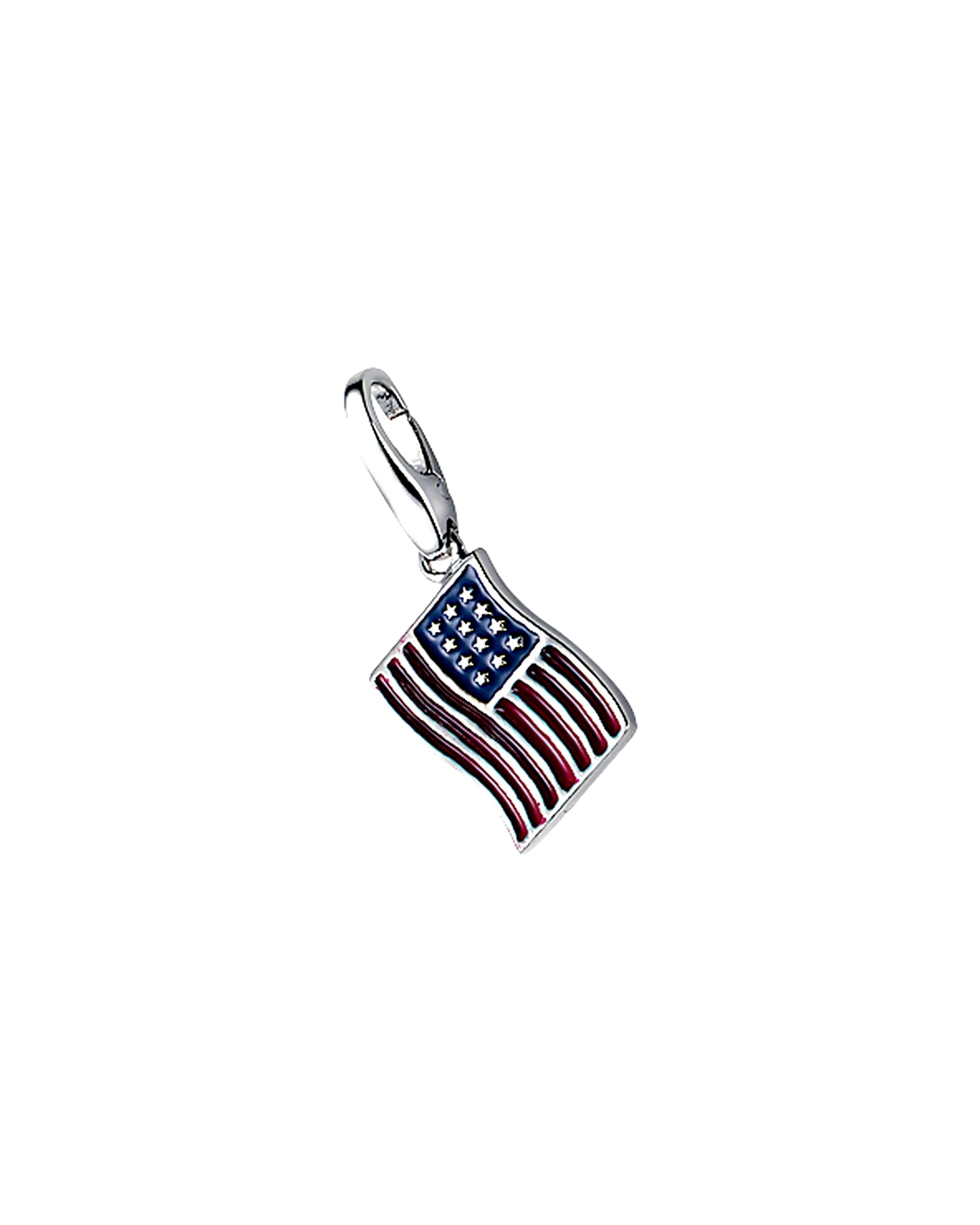 Giorgio Martello Milano jewelry pendant charm USA flag, silver 925 Onesize