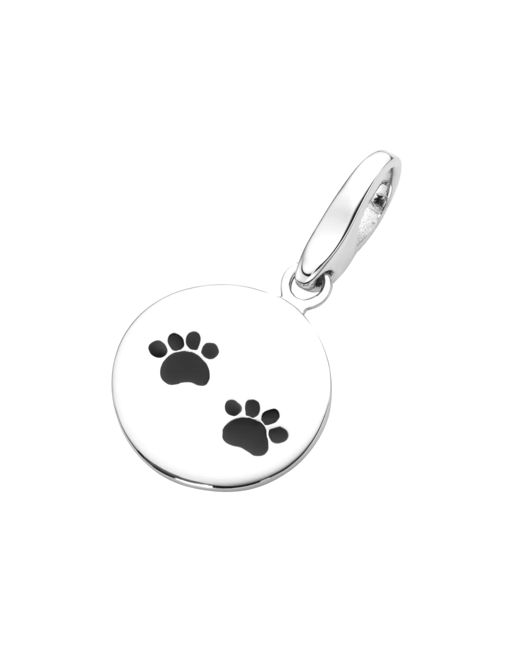 Giorgio Martello Milano jewelry pendant charm round plate with paws, silver 925 Onesize