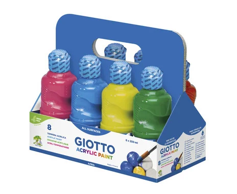 GIOTTO Acrylic Paint Set, 250 ml each, 8 pieces