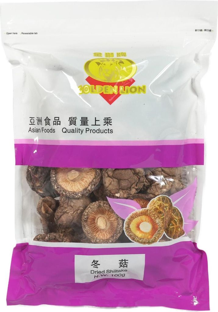 Golden Lion GL Dried Shiitake Mushrooms 100g