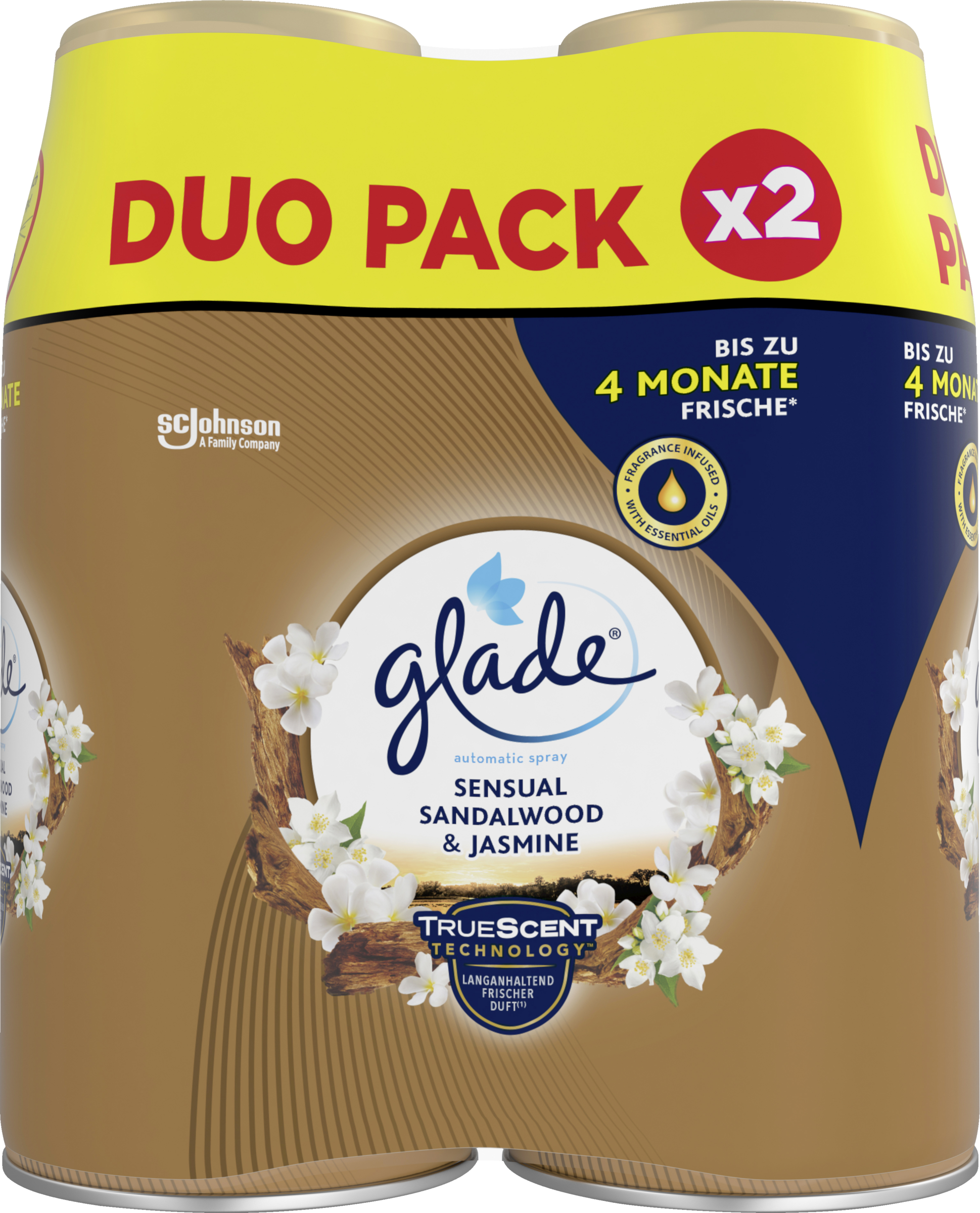 Glade Automatic Spray Air Freshener Sensual Sandalwood & Jasmine Refill Duo Pack 538 ml