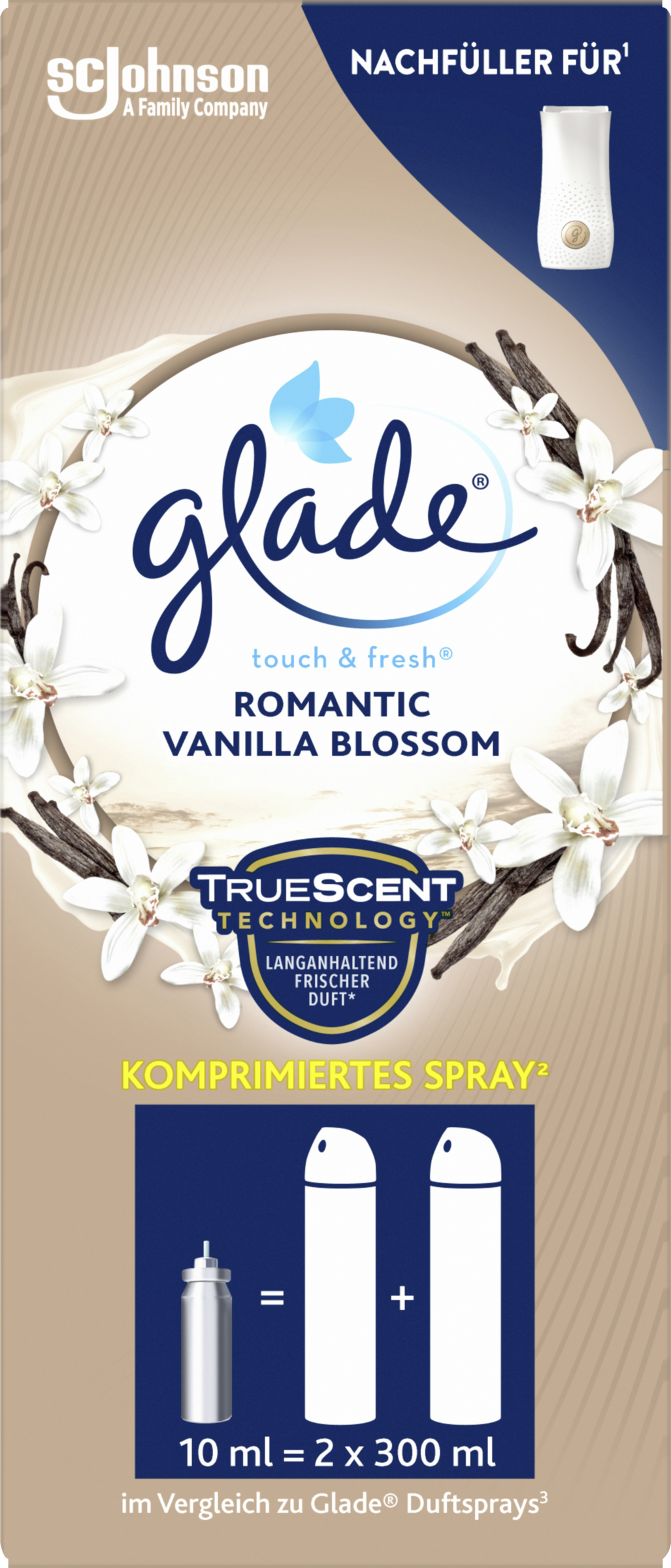 Glade Touch & Fresh Mini Spray Refill Romantic Vanilla Blossom 10 ml