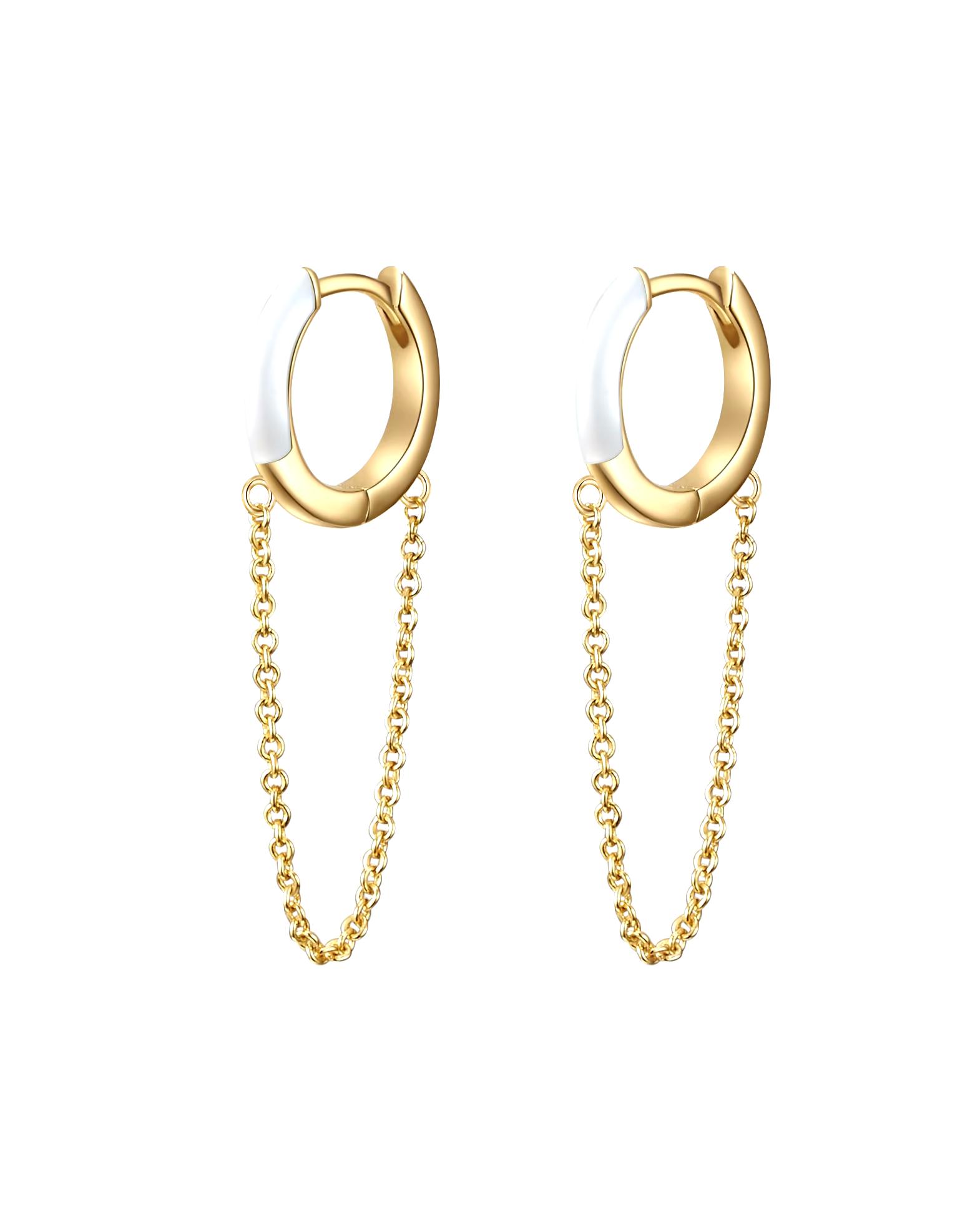 Glanzstücke München Shiny Munich hoop earrings sterling silver in yellow gold